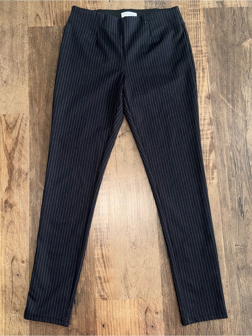 Calvin Klein Women’s 4 Black Pinstripe Skinny Pants Stretch Work Office Business
